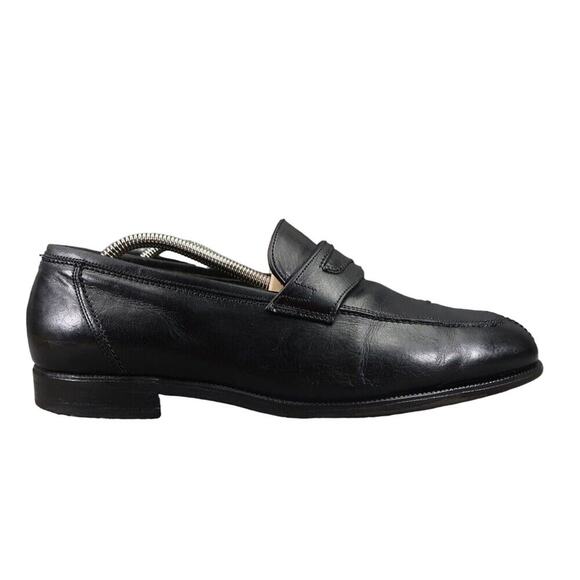 Florsheim Shoes Mens 9 Loafers Slip On Classic Leather Retro Dress Formal Black - Picture 16 of 16